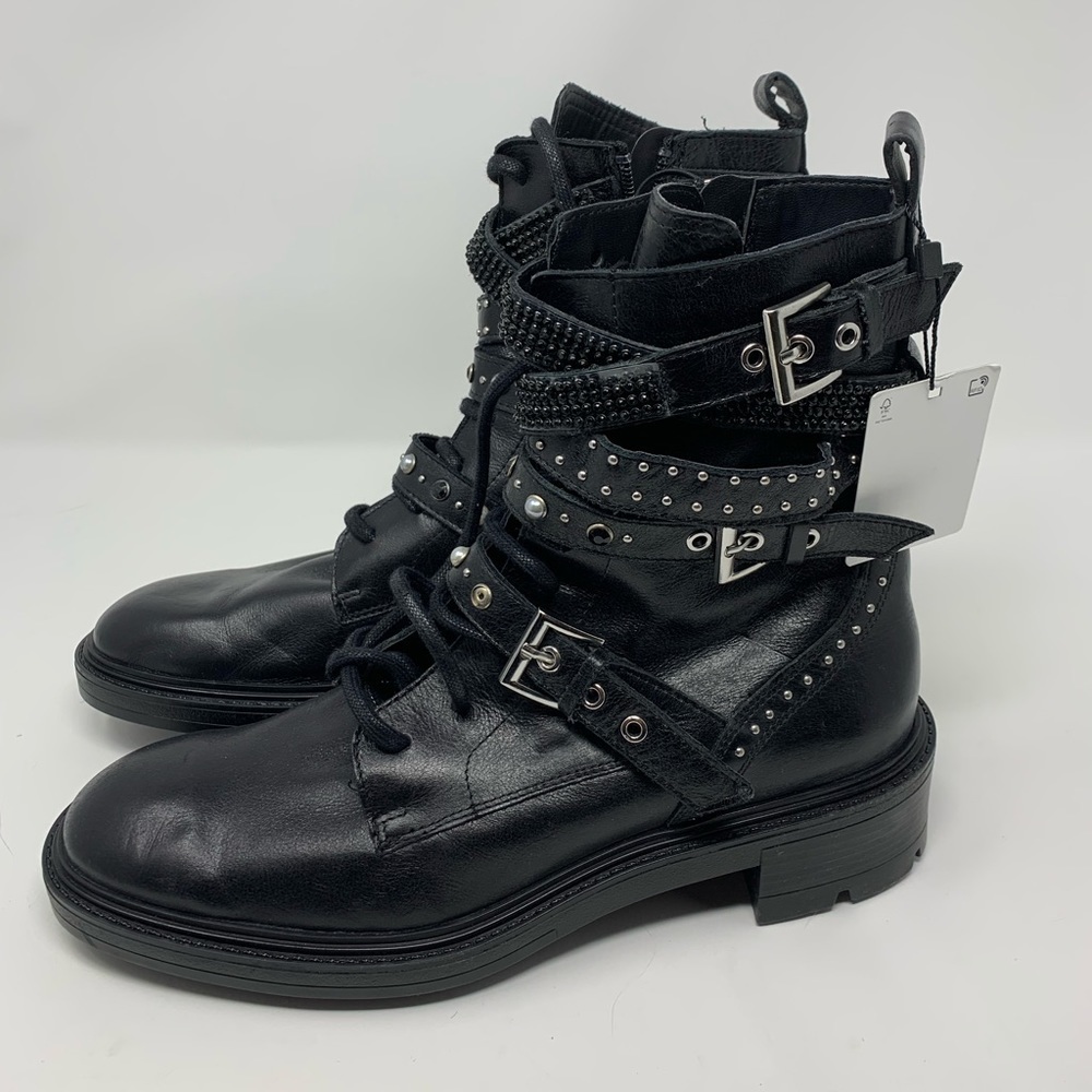 ZARA LOW HEELED LEATHER ANKLE BOOTS - Picture 4 of 16